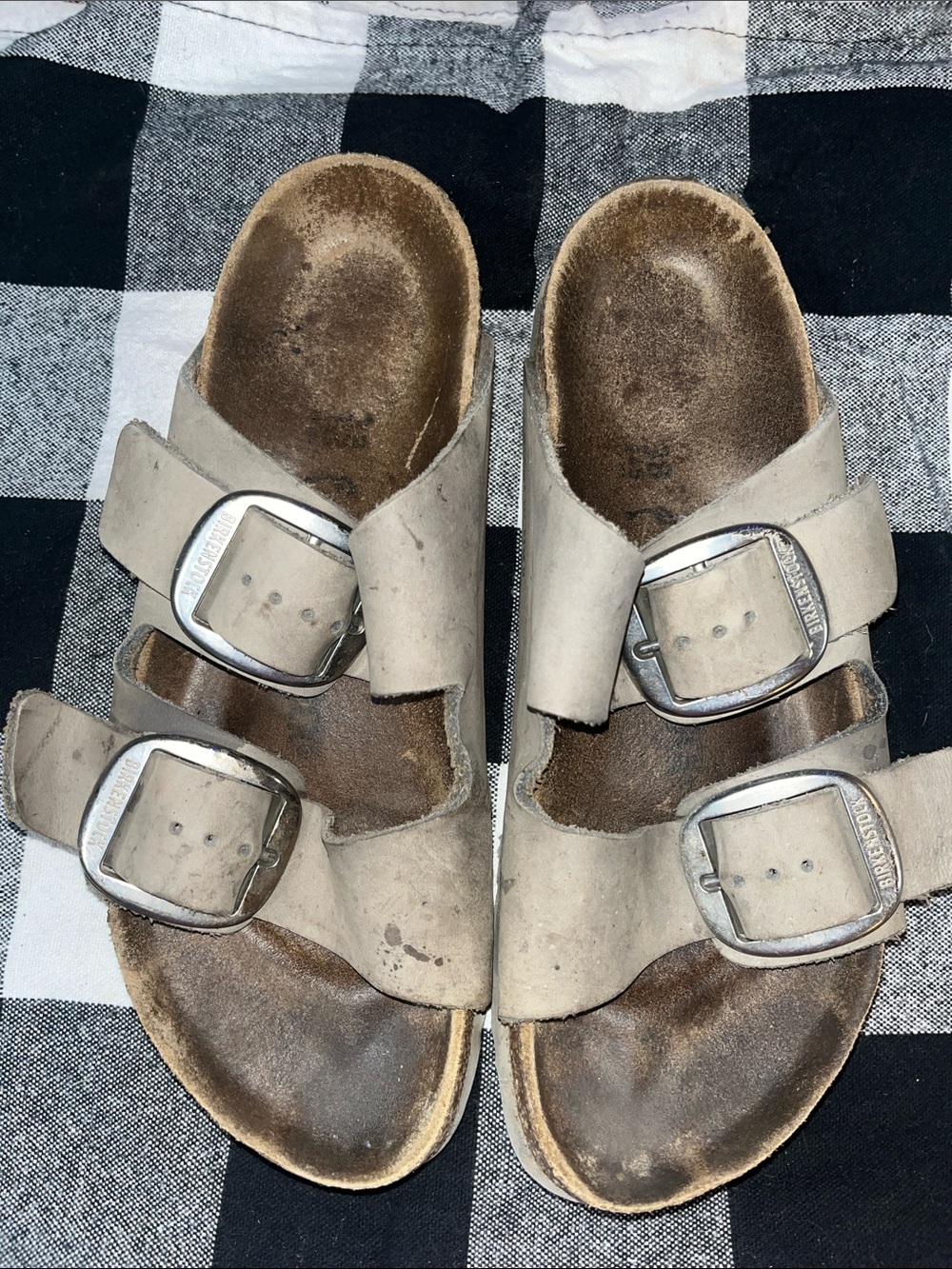 Birkenstock Two-Buckle Sandals in Light Taupe